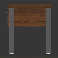 Modern Wooden Table With White Top Three Drawers And Textured Metal Legs