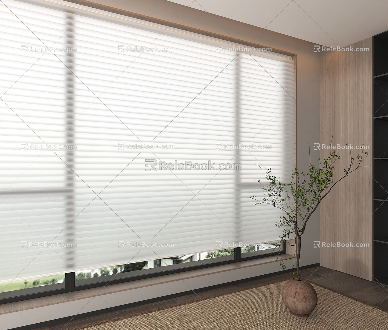 Curtain Platform Roman Curtain Solid Color 3d model