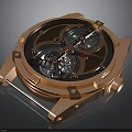 Luxury Rose Gold Mechanical Watch With Transparent Dial Intricate Gears And Metal Strap