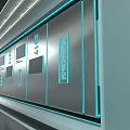 Futuristic Interior Space With Modern Tech Lighting And Curved Ceiling Design 3d model