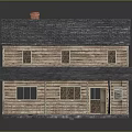 Two Story Wooden House With Gray Roof Red Chimney And Front Porch