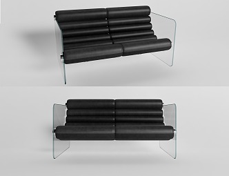 modern double sofa leisure sofa 3d model