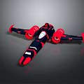 Futuristic Red And Black Spaceship Model With Sleek Wings And Engines