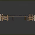 Minimalist Copper L shaped Bridge Structure With Railing And Supporting Columns Design