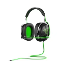 Black And Green Wired Headphones With Comfortable Ear Cushions For Gaming Use