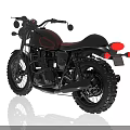 Black Classic Motorcycle With Red Seat Number 87 And Stylish Body Design