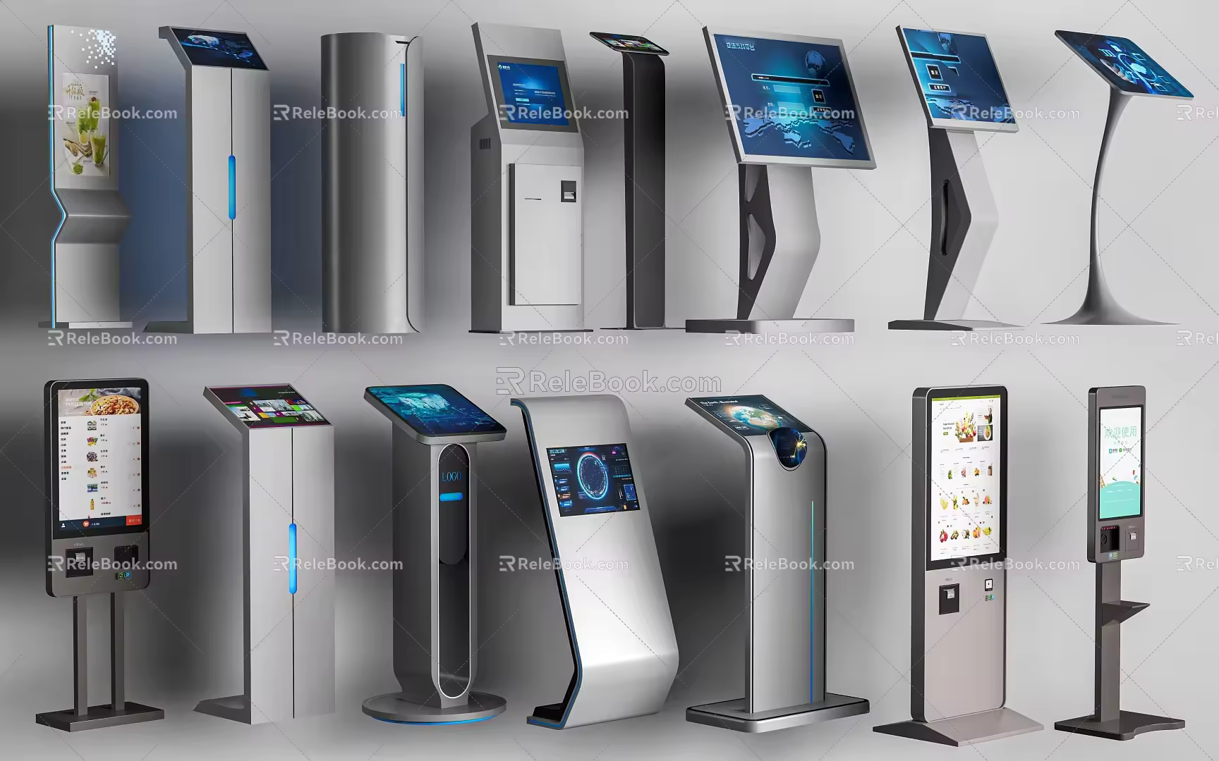 Modern inquiry machine all-in-one machine registration machine number arrangement machine call machine 3d model