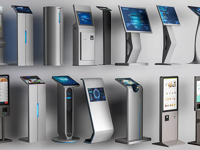 Smart Machines Featuring Interactive Kiosks Digital Displays And Modern Self Service Designs 3d model