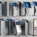 Modern inquiry machine all-in-one machine registration machine number arrangement machine call machine 3d model