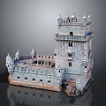 Ancient Stone Tower Architecture With Historic Spires Ornate Windows And Balconies Design