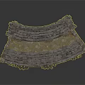 Ancient Stacked Stone Architectural Ruins With Curved Design And Weathered Surfaces