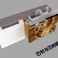 Modern node wall stone process node 3d model