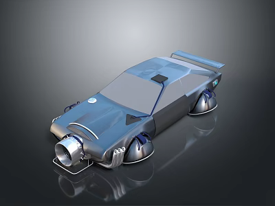 Futuristic Concept Car Design With Sleek Metallic Body And Aerodynamic Features 3d model