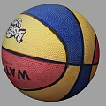 WATKAR Basketball With Yellow Red Blue Color Pattern And Brand Logo