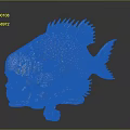 Mythical Fish Skeleton Creature With Anatomical Organs And Hair Like Scales