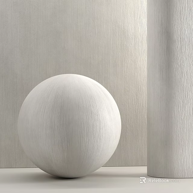 White Spherical Decorative Component Against Light Colored Textured Wall Background 3d model