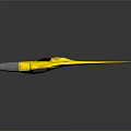 Advanced Yellow Cosmic Spaceship Featuring Streamlined Aerodynamic Design For Exploration