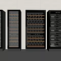 Modern Wine Coolers With Glass Doors Filled With Wine Bottles In Stainless Steel Design