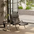 Modern leisure leather pattern recliner 3d model
