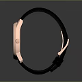 Fashionable Rose Gold Watch With Black Leather Strap And White Dial Design
