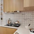 Modern Kitchen Interior With Wooden Cabinets White Countertop Sink And Window