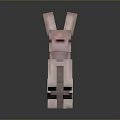 Pink Pixelated Animal Figure With Block Structure And Dark Background Reflection