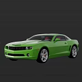 Green Chevrolet Camaro Sports Coupe With Sleek Body Design Alloy Wheels And Red Seats