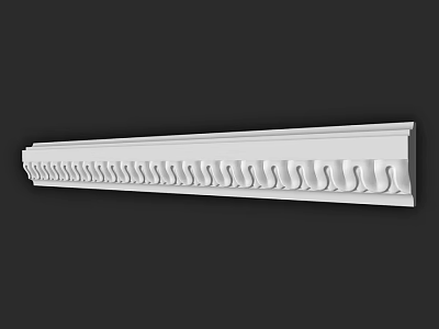 White Decorative Architectural Component With Wavy Pattern For Interior Design 3d model