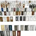 Various Security Door Designs Featuring Different Materials and Styles for Home Safety 3d model