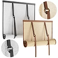 Roll up Curtains with Linen Fabric Leather Straps and Metal Rings for Interior Decor