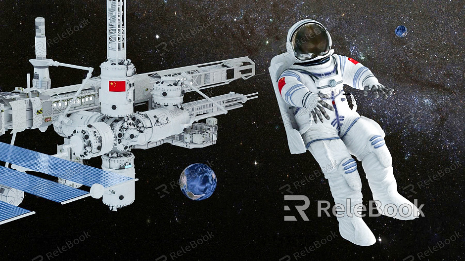 Modern Astronaut Astronaut Astronaut Satellite Spacecraft Combined Space Satellite Beidou Navigation Satellite model