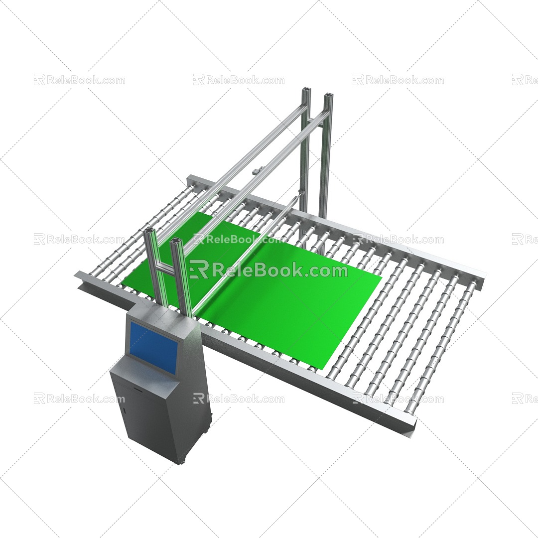 Workshop clean room protective cover rack large plate film sticking machine heavy board plate film sticking machine two-way anti-static belt production line automatic assembly production belt 3d model