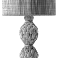 Modern Brown Braided Floor Lamp With Fabric Shade And Tassel Details
