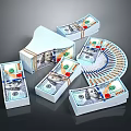 Neatly Stacked Bundled And Fanned US Dollar Banknotes On Black Background