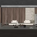 Modern Living Room Interior Design With Wooden Walls Sofa Coffee Table And Floor Lamp