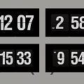 Black Televisions Showing Four Different Digital Time Displays On Screens