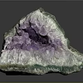 Natural Amethyst Geode Cluster With Purple Crystals And White Green Layers