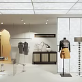 Modern Clothing Store Interior Design With Mannequin Skirt Hangers And Display Cabinet