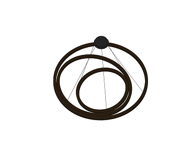 Modern Black Circular Rings Hanging Chandelier With Minimalist Design Structure 3d model