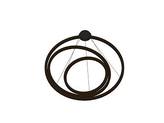 Modern chandelier round luminaire 3d model