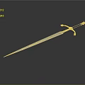 Medieval Decorative Sword With Blue Metal Blade Ornate Guard And Dark Handle