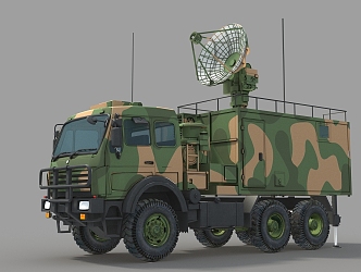 Weather radar search tracking radar vehicle tracking radar tracking illumination radar fire control radar large radar domestic radar military radar vehicle 3d model