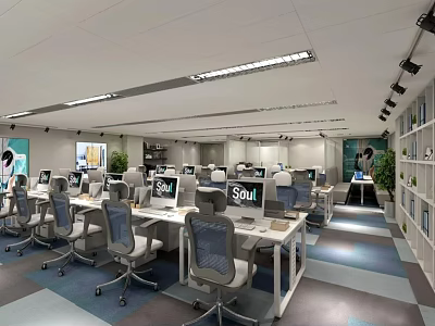 Public office area 3d model