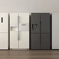 Modern Refrigerators In Various Colors Featuring Side By Side Display And Sleek Design 3d model