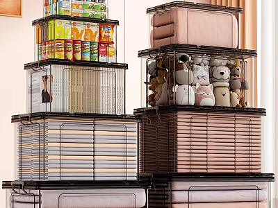Stackable Transparent Clothes Storage Bins with Lids for Efficient Closet and Garment Organization 3d model
