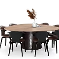 Modern Dining Table and Chair Combination 3d model