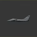 Gray Fighter Jet 3D Model Featuring Red White Wing Emblems in Side View 3d model