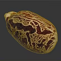 Detailed Organ Structure With Hair Like Texture And Red Brown Surface
