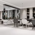Modern Luxury Basement Interior Design With Stylish Furniture And Marble Decor