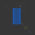 Industrial Warehouse Arched Metal Construction Exterior With White Door And Windows Under Blue Sky And Clouds